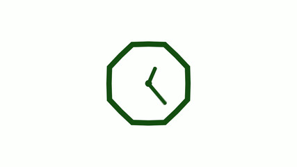 Amazing green dark counting down clock without trick,clock icon,clock isolated