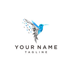 bird colibri hummingbird geometric colorful logo vector icon template design