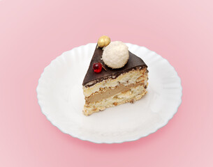 A piece of cake on a plate