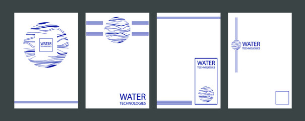 Banners. Leaflets. Design for brochure, booklet, poster in light colors. Blue elements on a white background. Branding.