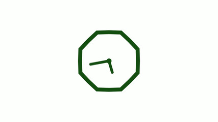 Amazing green dark counting down clock without trick,clock icon,clock isolated
