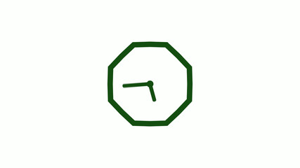 Fototapeta premium Amazing green dark counting down clock without trick,clock icon,clock isolated
