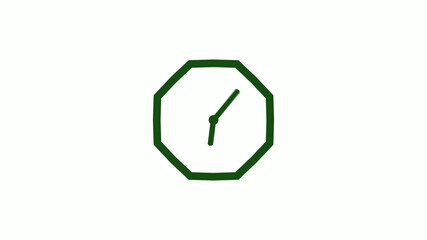 Amazing green dark counting down clock without trick,clock icon,clock isolated