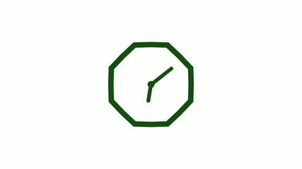 12 hours counting down green dark clock icon without trick,clock icon
