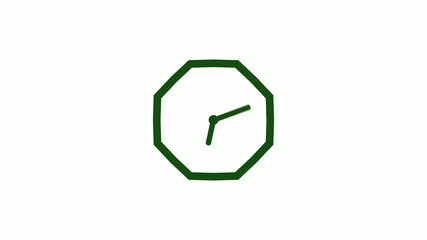Fototapeta premium 12 hours counting down green dark clock icon without trick,clock icon