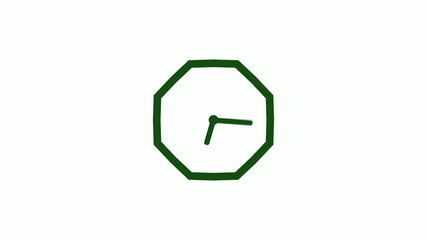 12 hours counting down green dark clock icon without trick,clock icon