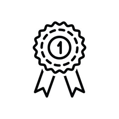 Black line icon for title