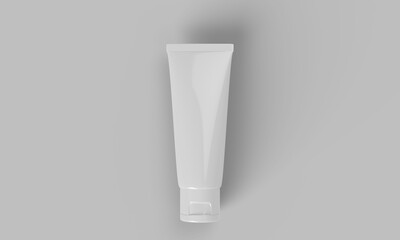 Toothpaste packet mockup 3d render for product design.