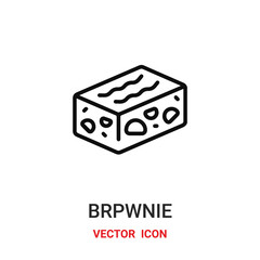 brownie icon vector symbol. brownie symbol icon vector for your design. Modern outline icon for your website and mobile app design.