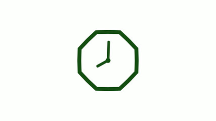 12 hours counting down green dark clock icon without trick,clock icon