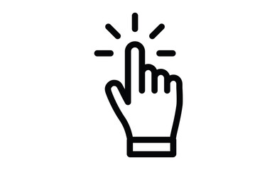 Hand click icon. Vector mouse pointer symbol.