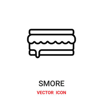 Smore Vector Icon. Modern, Simple Flat Vector Illustration For Website Or Mobile App.Marshmallow Symbol, Logo Illustration. Pixel Perfect Vector Graphics	