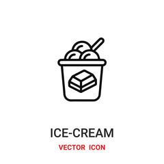 ice-cream icon vector symbol. ice-cream symbol icon vector for your design. Modern outline icon for your website and mobile app design.