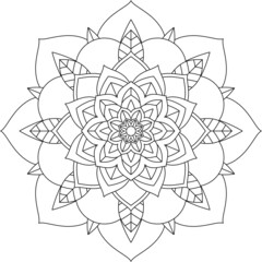 Easy Mandala coloring book simple and basic for beginners, seniors and children. Set of Mehndi flower pattern for Henna drawing and tattoo. Decoration in ethnic oriental, Indian style.