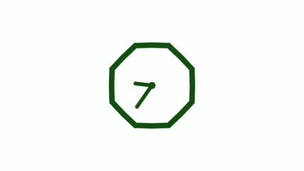 12 hours counting down green dark clock icon without trick,clock icon