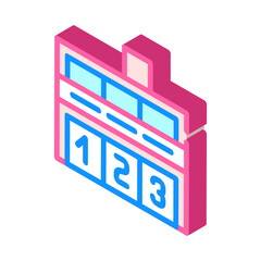 fire department building isometric icon vector illustration