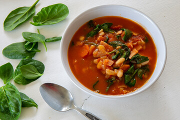 Homemade Ribollita, tuscan bean soup with seed & grains sourdough