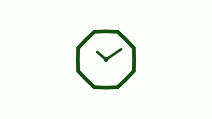 12 hours counting down green dark clock icon without trick,clock icon