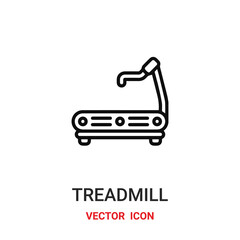 treadmill icon vector symbol. treadmill symbol icon vector for your design. Modern outline icon for your website and mobile app design.