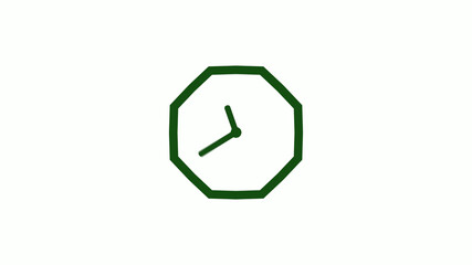 12 hours counting down green dark clock icon without trick,clock icon