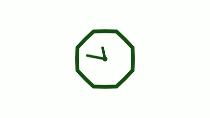 12 hours counting down green dark clock icon without trick,clock icon