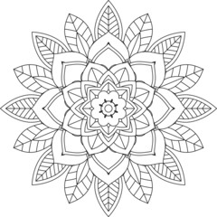 Easy Mandala coloring book simple and basic for beginners, seniors and children. Set of Mehndi flower pattern for Henna drawing and tattoo. Decoration in ethnic oriental, Indian style.