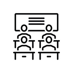 Black line icon for classroom