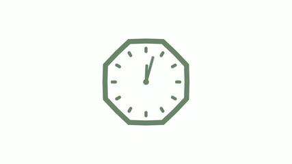 Amazing green gray counting down clock icon on white background,clock icon,Clock isolated