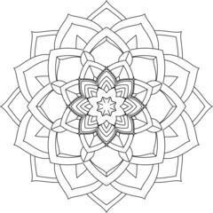 Easy Mandala coloring book simple and basic for beginners, seniors and children. Set of Mehndi flower pattern for Henna drawing and tattoo. Decoration in ethnic oriental, Indian style.