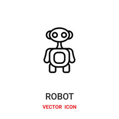 robot icon vector symbol. robotic symbol icon vector for your design. Modern outline icon for your website and mobile app design.