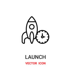 launch icon vector symbol. launch symbol icon vector for your design. Modern outline icon for your website and mobile app design.
