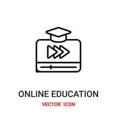 online education icon vector symbol. online education symbol icon vector for your design. Modern outline icon for your website and mobile app design.