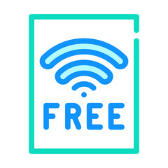 free wifi plate color icon vector illustration