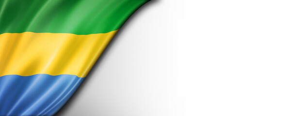 Gabonese flag isolated on white banner