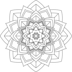 Easy Mandala coloring book simple and basic for beginners, seniors and children. Set of Mehndi flower pattern for Henna drawing and tattoo. Decoration in ethnic oriental, Indian style.