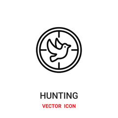 hunting icon vector symbol. hunting symbol icon vector for your design. Modern outline icon for your website and mobile app design.