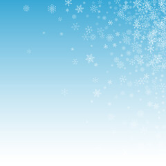 Gray Snowflake Vector Blue Background. Winter 