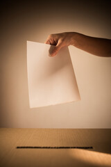 Conceptual image of a person voting during elections