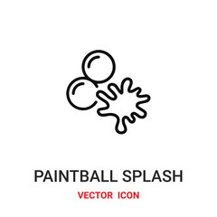 paintball splash icon vector symbol. splash symbol icon vector for your design. Modern outline icon for your website and mobile app design.
