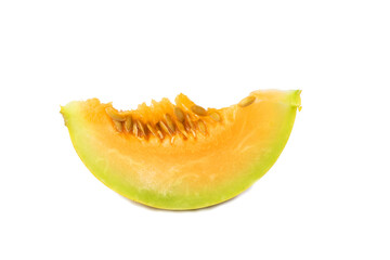 Half melon fruit isolate on White background