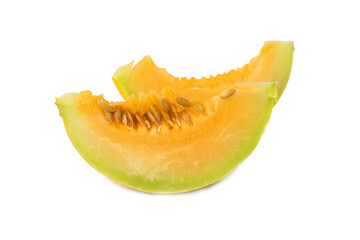 Half melon fruit isolate on White background