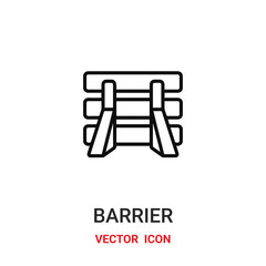 barrier icon vector symbol. barrier symbol icon vector for your design. Modern outline icon for your website and mobile app design.