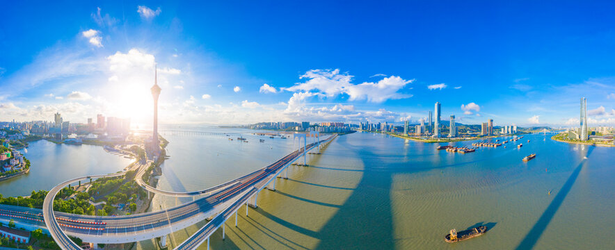 Aerial View Of The Bay Of Zhuhai And Macao, China