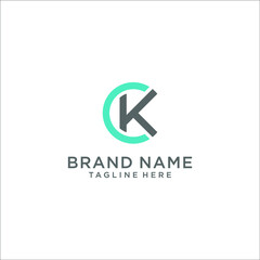 A modern and clean logo design represents Letter C and Letter K. Letter CK Monogram. This logo suitable for any Industries and Business.