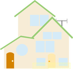 シンプルな普通の一軒家のイラスト