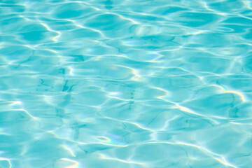 Abstract from wave of blue water in the pool.