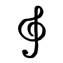 Obraz premium シンプルなト音記号