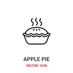 apple pie icon vector symbol. apple pie symbol icon vector for your design. Modern outline icon for your website and mobile app design.