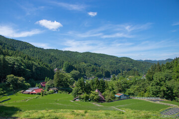 Fototapeta na wymiar 四国の山間部にある美しい村の風景