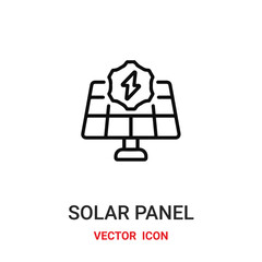 solar panel icon vector symbol. solar panel symbol icon vector for your design. Modern outline icon for your website and mobile app design.